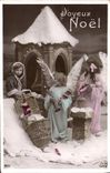 CPA Fantaisie Enfant Poupee Anges Noel 