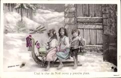 CPA Fantaisie Enfants Luge Poupee  