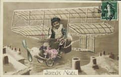 CPA Fantaisie Enfant Poupee Avion Aviation 