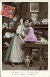 CPA Fantaisie Enfant Poupee Femme 