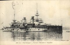 CPA Bateau de Guerre Le Charlemagne Cuirasse d'escadre a tourelles 