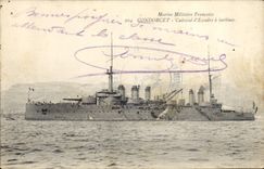 CPA Bateau de Guerre Condorcet Cuirasse d'escadre a turbines 