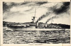 CPA Bateau de Guerre Croiseur Colbert 