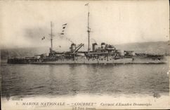 CPA Bateau de Guerre Courbet Cuirasse d'escadre Dreadnought 