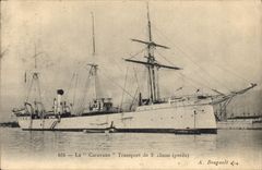 CPA Bateau de Guerre La Caravane Transort de 3eme classe perdu 