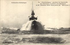 CPA Bateau de Guerre Le Charlemagne pendant la traversee de l'escadre revenant des Baleares Vue pris