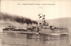 CPA Bateau de Guerre Commandant Lucas Contre Torpilleur 