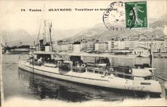 CPA Bateau de Guerre Toulon Claymore Torpilleur au mouillage 