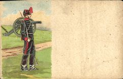 CPA Militaria Soldat Canon