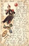 CPA Militaria Officier Trains