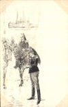 CPA Militaria Officier Cheval