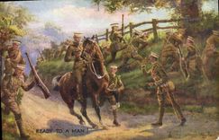 CPA Militaria Ready to a man
