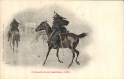 CPA Militaria Cuirassiers en manteau 1900