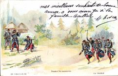 CPA Militaria Pendant les manoeuvres La charge