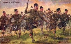 CPA Militaria The Queen Own Cameron Highlanders