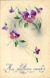 CPA Fantaisie (dessin a la main) Fleurs