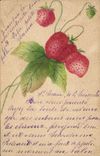 CPA Fantaisie (dessin a la main) Fraises 