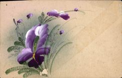 CPA Fantaisie (dessin a la main) Fleurs