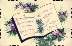 CPA Fantaisie (dessin a la main) Fleurs