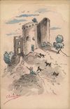CPA Fantaisie (dessin a la main) Chateau
