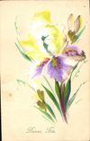 CPA Fantaisie (dessin a la main) Fleurs