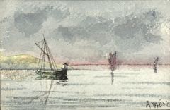 CPA Fantaisie (dessin a la main) Bateau 