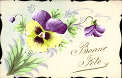 CPA Fantaisie (dessin a la main) Fleurs