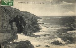 CPA Grotte Grottes des sirenes le petit puits a maree haute Carteret