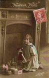 CPA Fantaisie Enfant Poupee Noel