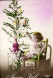 CPA Fantaisie Enfant Noel Poupee 