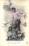 CPA Fantaisie Enfant Poupee Noel