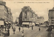 CPA Palais de Justice Cherbourg Les rues du Bassin et des Tribunaux Place Vitrel
