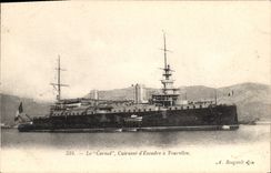 CPA Bateau de Guerre Le Carnot Cuirasse d'escadre a tourelles