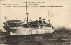 CPA Bateau de Guerre Canada Croiseur auxiliaire de 1er rang Affecte au transport des troupes en Orie