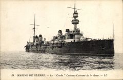 CPA Bateau de Guerre Le Conde Croiseur Cuirasse de 1ere classe
