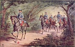 CPA Militaria Hussards pointe devant d'avant garde