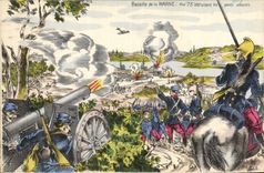 CPA Militaria Bataille de la Marne Nos 75 detruisent les ponts ennemis