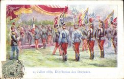 CPA Militaria 14 Juillet 1880 Distribution des Drapeaux
