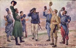 CPA Militaria Viva l'Italia