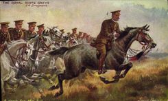 CPA Militaria The Royal Scots Greys 2nd Dragons A dash for the hill The greys in khaki drill order