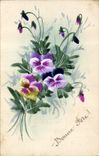 CPA Fantaisie (dessin a la main) Fleurs