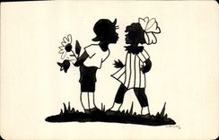 CPA Fantaisie (dessin a la main) Enfants