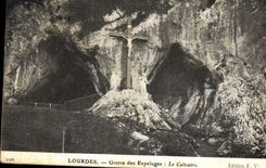 CPA Grottes Grotte des Espeluges Le calvaire Lourdes