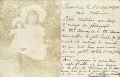 CARTE PHOTO Issoudun 1908 Fantaisie Enfants Poupee  