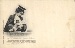 CPA Fantaisie Enfants Poupee La femme avocat Suspension d'audience 