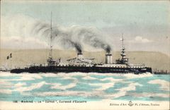 CPA Bateau de Guerre Le Carnot Cuirasse d'escadre