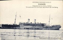 CPA Bateau de Guerre Canada Paquebot de la Cie Fabre Transforme en croiseur auxiliaire de 1er rang
