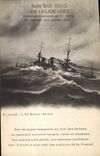 CPA Bateau de Guerre Charlemagne Cuirasse Francais de 1er rang en chasse par grosse mer