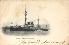 CPA Bateau de Guerre Caiman Gardes Cotes Cuirasse