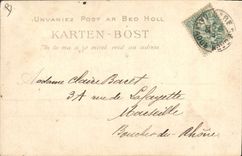 CPA Folklore Le sorcier de la montagne LAouic Coz racontant ses Conchenous Saint Thois